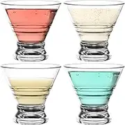 4Pcs Martini Cups Set, 8 OZ Transparent Cocktail Cups, Stemless Martini Cup, Bar Cocktail Cup, Margarita Cup, Stemless Martini Cups for Bar Martini Evening Parties Birthdays