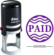 Paid Round Self Inking Office Stationary Stamp Personalized Custom Shiny 20mm Rubber Stamp