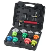 14-Piece Radiator Coolant Pressure Tester Kit with Manual Pump and Adapters