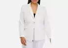 THE LIMITED WHITE CAREER TWEED JACKET BLAZER SIZE 16 W WOMEN PLUS $134