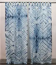 2 Panels Cotton Curtains Sheer Light Filtering Curtain Window Bedroom Draperies