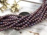 6mm Gold Lustered Amethyst Czech Glass Round Druk Beads 50 Beads