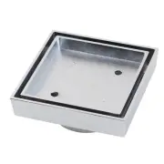 115*115mm Square Brass Chrome Smart Tile Insert Floor Waste Shower Grate Drain(1