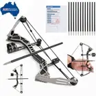 Mini Compound Bow 9.5" Arrows Set Archery Target Paper Practice Kid Gift Toy