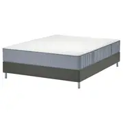 LYNGÖR divan bed, Vågstranda firm/light blue dark grey, Queen