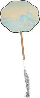 OSOLADY Elegant Chinese Hand Fan Summer Fan Imitation Silk Decorative Handheld for Women Hand for Wedding Party