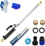 Hydronozzle 2-in-1 Portable Power Washing Nozzle, Pressure Washer, High Pressure Hose Hydro Nozzle with Connect Hose Fittings, for Fence Cleaning Garden Watering (Black)