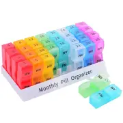 31 Days Pill Case Organizer Monthly Pill Box Organizer AMPM Day & Night Medicine