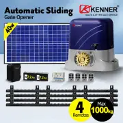 KENNER Full Solar Sliding Gate Motor Opener 4m / 5m /6m Rack 4x Remote AU