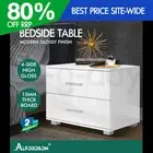 ALFORDSON Bedside Table Nightstand 4 Side High Gloss White Side End Table
