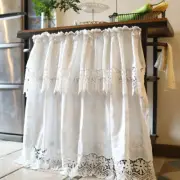 Hollow Embroidery Short Curtains Lace Tulle Half Door Bay Window Decor Curtains