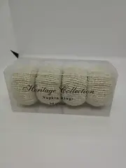 4 Chelsea Collection Elegant Seed Pearl Beaded Classy Napkin Rings