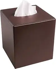 Dacasso Chocolate Brown Leather Tissue Box Cover