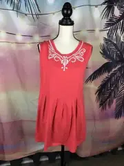Woman's Plus Size 3x Coral Tank Top with Beads by Diane Gilman Blouse_2570