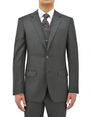 [Ferrari Formalwear] Daniel Hechter Grey Pure Wool Suit Jacket Long in Grey