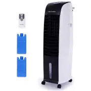 POLYCOOL 8L Evaporative Air Cooler Portable Home Fan, Purifier, Humidifier, Remote Control, Black and White