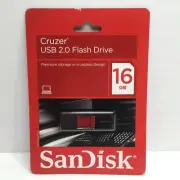 SanDisk Cruzer USB 2.0 Red Flash Drive 16GB High Speed Transfer Store Share