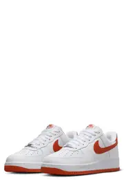 Nike Air Force 1 '07 Sneaker in White/Dragon Red/White at Nordstrom, Size 9.5