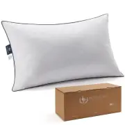 Bed Pillow, Hotel Goose Feather and Down Pillow for Sleeping, Pillow with Cla...