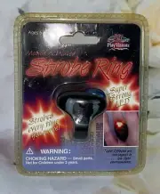 STROBE RING 2003 Disco light up Black Ring Costume Accessory Glow Party VINTAGE
