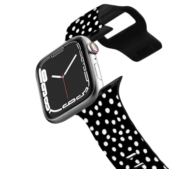 Apple Watch Series 7-9 (41mm) Impact Band Snow Dots - White on Black band