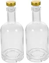 FELTECHELECTR 2PCS Thickened Transparent Glass Liquor Bottles Decanter for Wine and Whiskey Easy Pour Design and Stylish for Home Bar and Entertaining