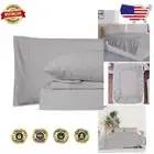Luxurious Anti-Pill Flannel Bed Sheets King Size - 16" Deep Pocket - Frost Grey