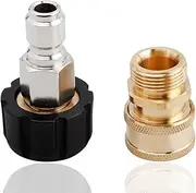 Yakamoz 2 Piece Pressure Washer Quick Connect Fitting Kit, M22 14mm to 3/8 Inch Quick Connector Power Washer Adapter for Pressure Cleaning Machine kit,4500PSI