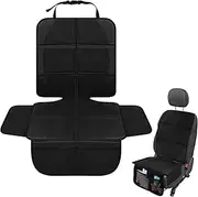 JEYODA Car Seat Protector, Baby Car Seat Protector, Thick Padding, Seat Protector with Mesh Storage Pockets, Non-Slip Padded Backing for Child Pet (Black Liner)