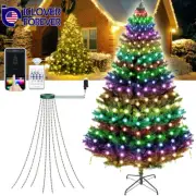 160LED Christmas Tree Light String Waterfall Waterproof Party Xmas Decor Remote