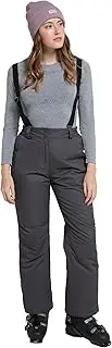 [Mountain Warehouse] Moon Womens Ski Pants - Snowproof, Thermal Tested Ladies Trousers, Adjustable Waist, Detachable Braces, Ski Outfit, Wide Fit - Ideal for Winter Sports Khaki 12