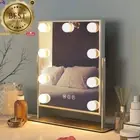 Hollywood Vanity Mirror w/ 9 LED Bulbs 3-Color Light 10X Magnifying White