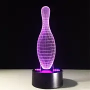 Bowling 3D Illusion Night Light 7 Colors Change Touch Lamp for Bedroom Gift