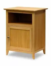 Natural Nightstand Bedside Table 1 Door End Side Storage Shelf Bedroom Furniture