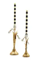 Mackenzie Childs Snowdrop Candle Holder Set- Brand New