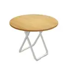 80cm Wood Color Round Table with White Legs Modern Design Home Decor