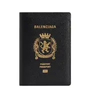 Balenciaga Logo Printed Passport Holder One size black