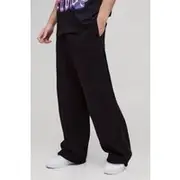 Mens Black Wide Leg Carpenter Jogger