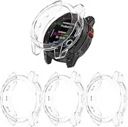 FitTurn Case intended for Garmin Epix Gen 2 Watch Case Cover Colorful Shock-Proof TPU Protective Case Shell Protector Sleeve intended for Garmin Epix (Gen 2) Smartwatch (3 Clears)