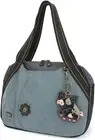 New Chala Bowling Zip Tote Large Bag Indigo Blue SPOTTED BLACK Pig Coin Purse