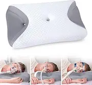 CPAP Pillow for Side Sleeping, CPAP Nasal Pillows for All CPAP Users to Reduce Air Leaks, Neck Support Pillows for Sleeping for Neck Pain Relief(Gray)
