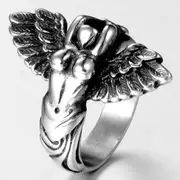 Stainless Steel Angel Ring Steel - 11