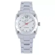 NEW Chronotech CC.7079M/06M Men's Silver Dial Aluminum Bracelet Square Qtz Watch