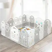 Bopeep 18-Panel Baby Playpen 161x161x60cm Toddler Safety Fence with Suction Cups, Indoor/Outdoor Use