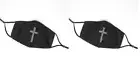 2 Pack - Glitter Cross Face Mask Super Soft Cotton Washable