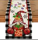 Christmas Gnome Joy Black And White Table Runner