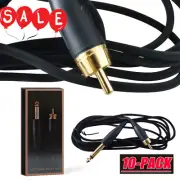 10pcs Silicone Tattoo RCA Clip Cord 1.8 M 6 ft for Power Supply Machine Black