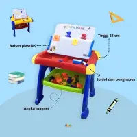 在飛比找蝦皮購物優惠-益智玩具兒童學習桌 3 合 1 磁性學習桌