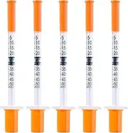 0.5ml Syringes with 31 Gauge 5/16 Inch (8mm) Needle, Individually Wrapped, Pack of 100