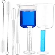 CIYODO Plastic Measuring Cylinders Beakers Set Graduated Cylinders Pipettes Test Tube Lab Glassware